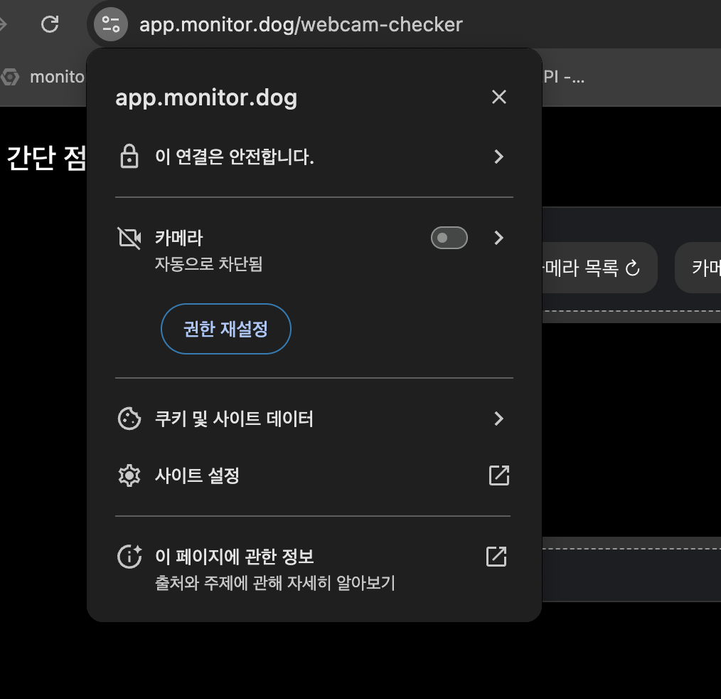 브라우저 웹캠 설정