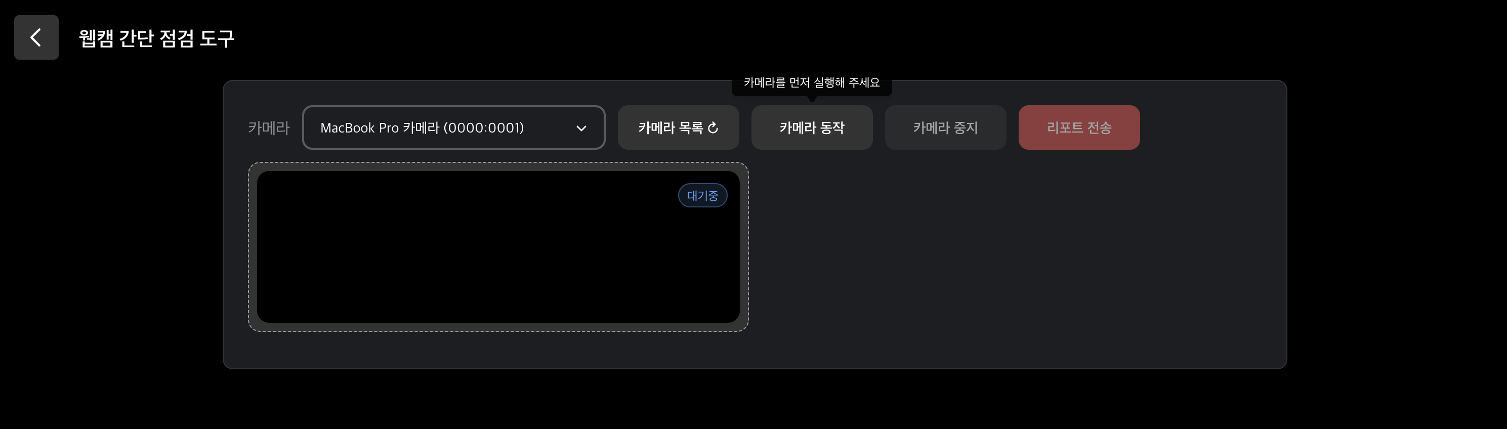 웹캠 확인 페이지