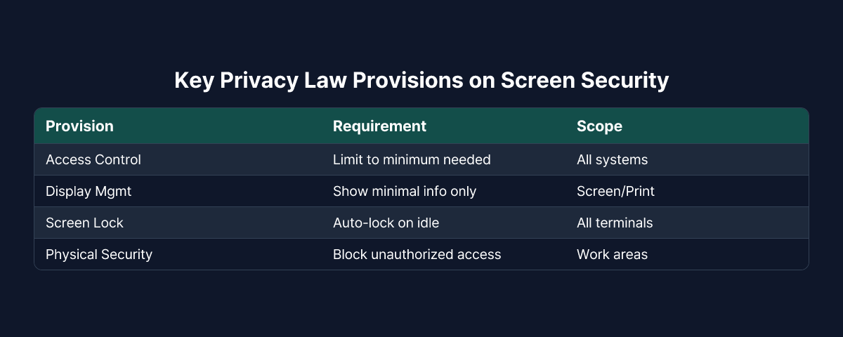 Key PIPA Provisions Related to Screen Security