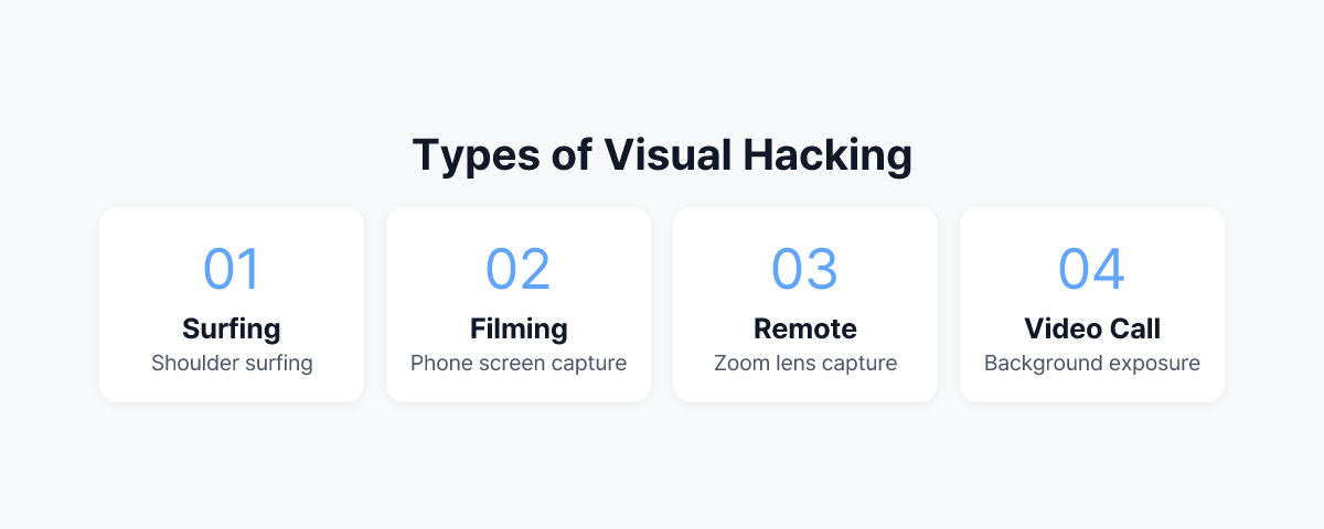 Infographic of visual hacking types