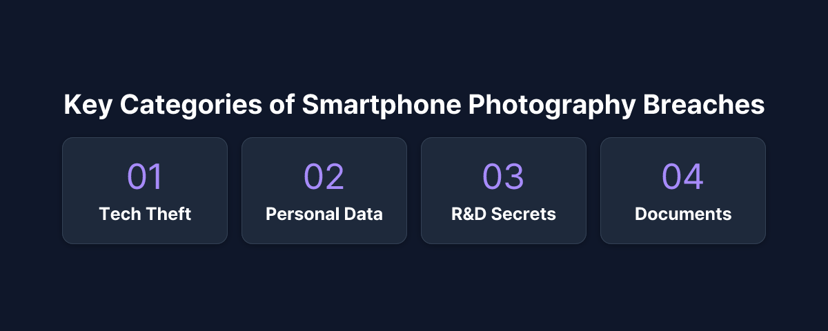 Key categories of smartphone photography data breach incidents