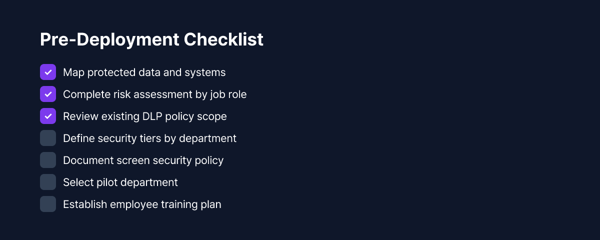 Pre-Deployment Checklist