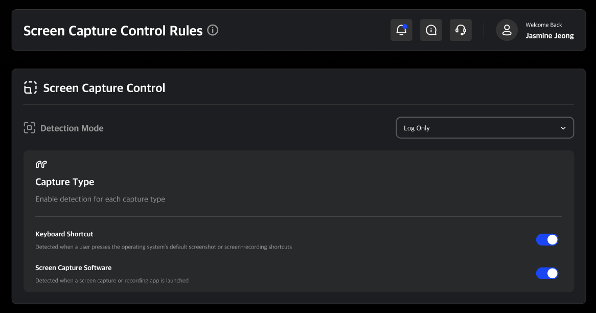 capture rule setting