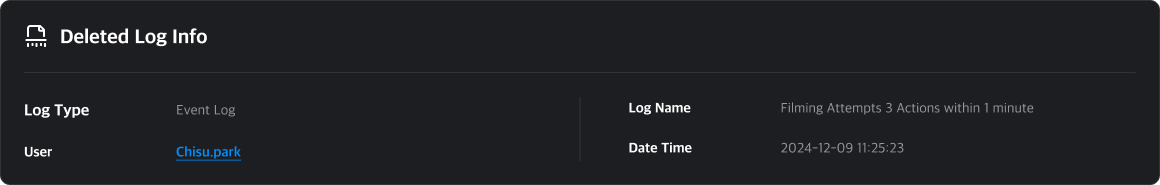 Deleted Log Infomation Section