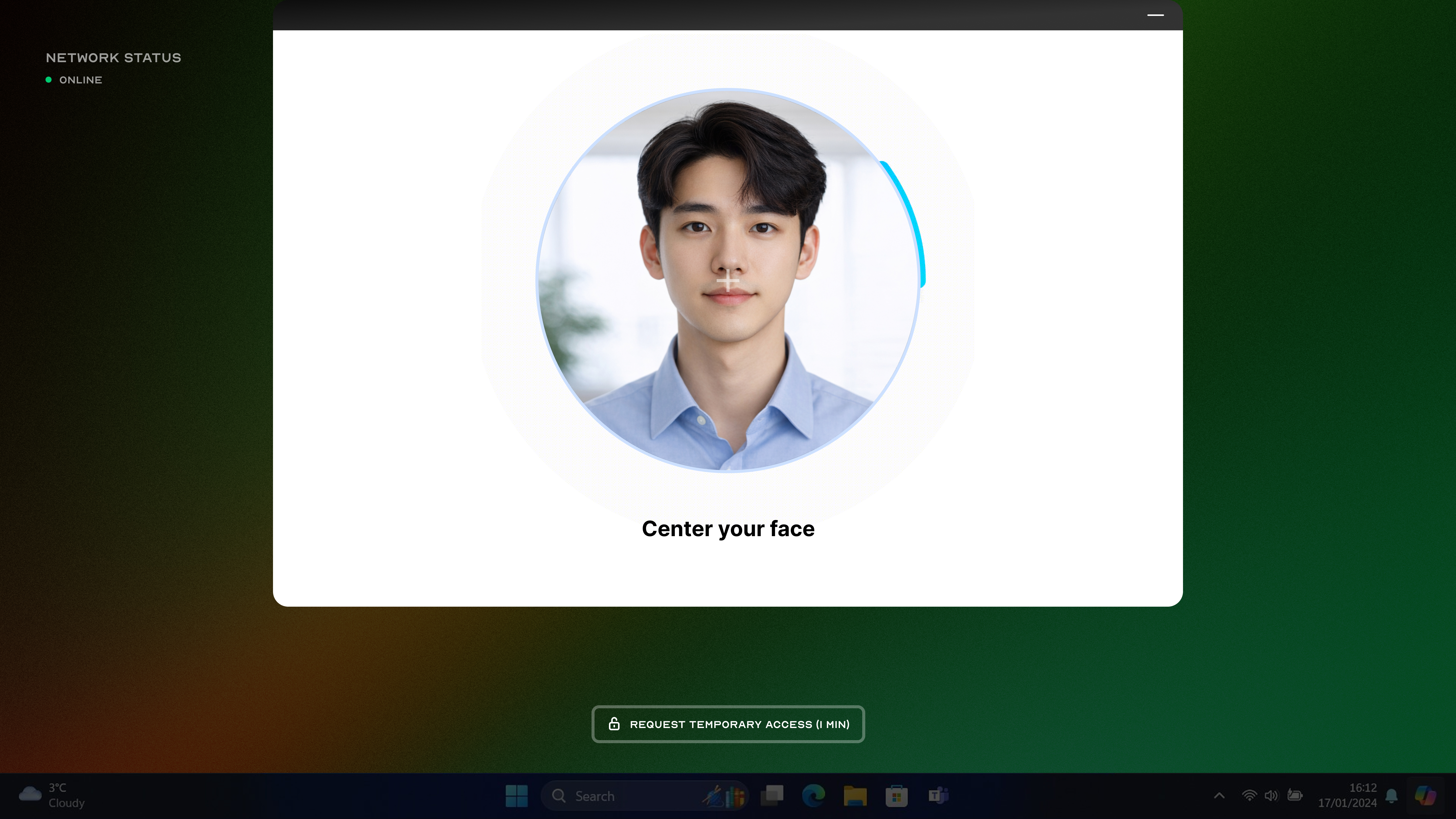 Face Authentication Login Window