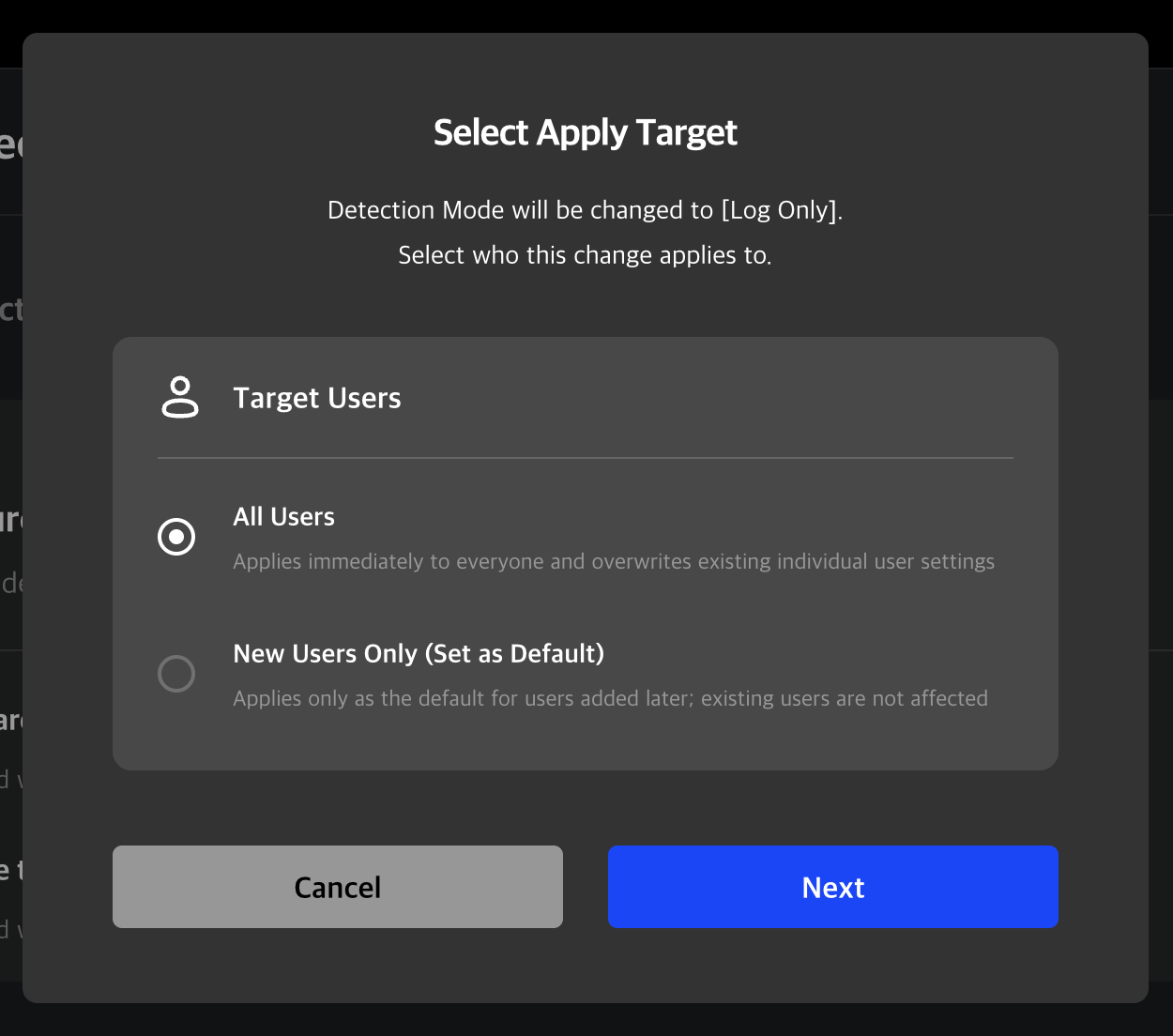 target modal