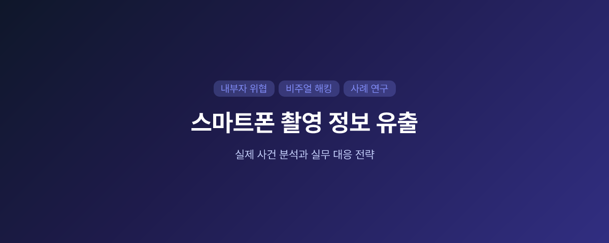 기업 내부에서 실제로 일어난 스마트폰 촬영 정보 유출 사건과 실무 대응 전략