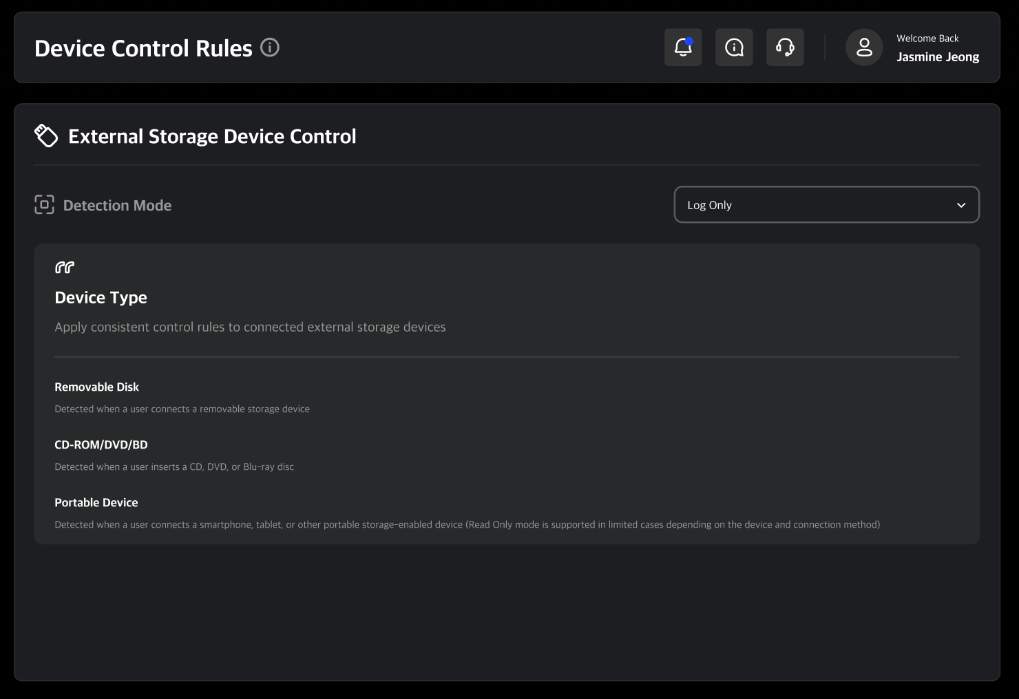 device rule setting